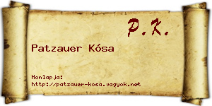 Patzauer Kósa névjegykártya